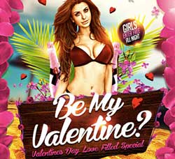 情人节传单模板：Be My Valentine Flyer Template 2